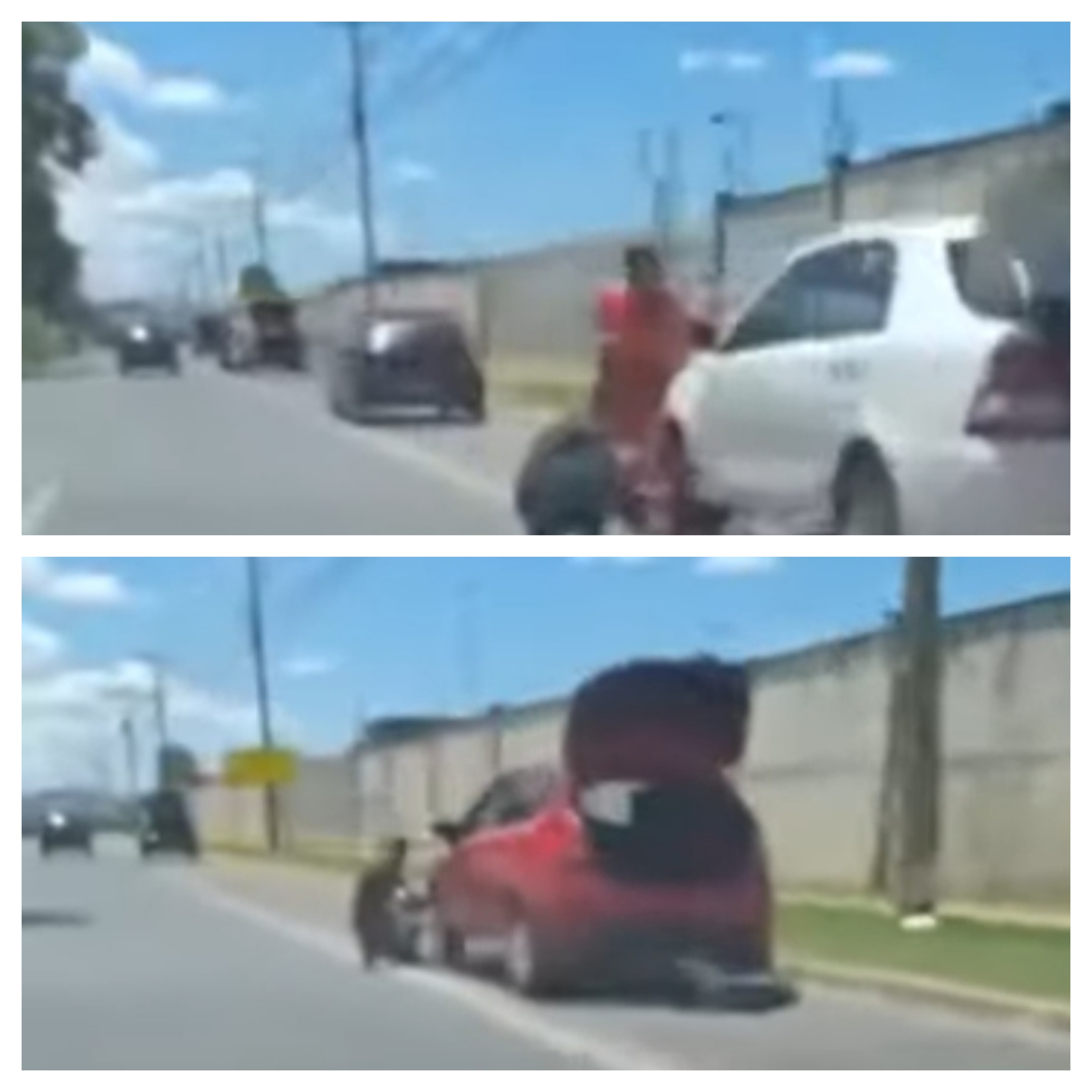 A Buraqueira Sem Fim ; fila de carros com pneus estourados em Cuiabá