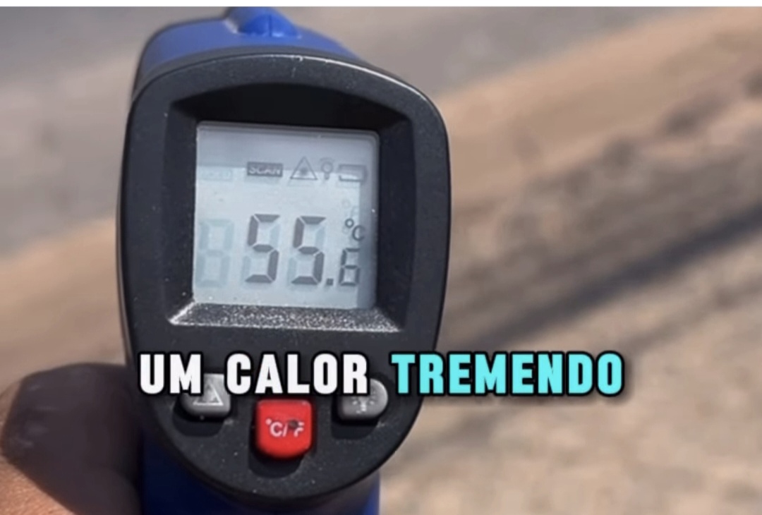 Asfalto da Fernando Corrêa passa dos 55°C em Cuiabá
