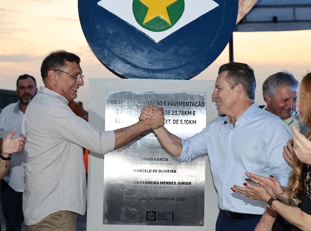 Asfalto da MT-240 reduz em 40 km distância entre Diamantino e Nova Mutum, diz governador
