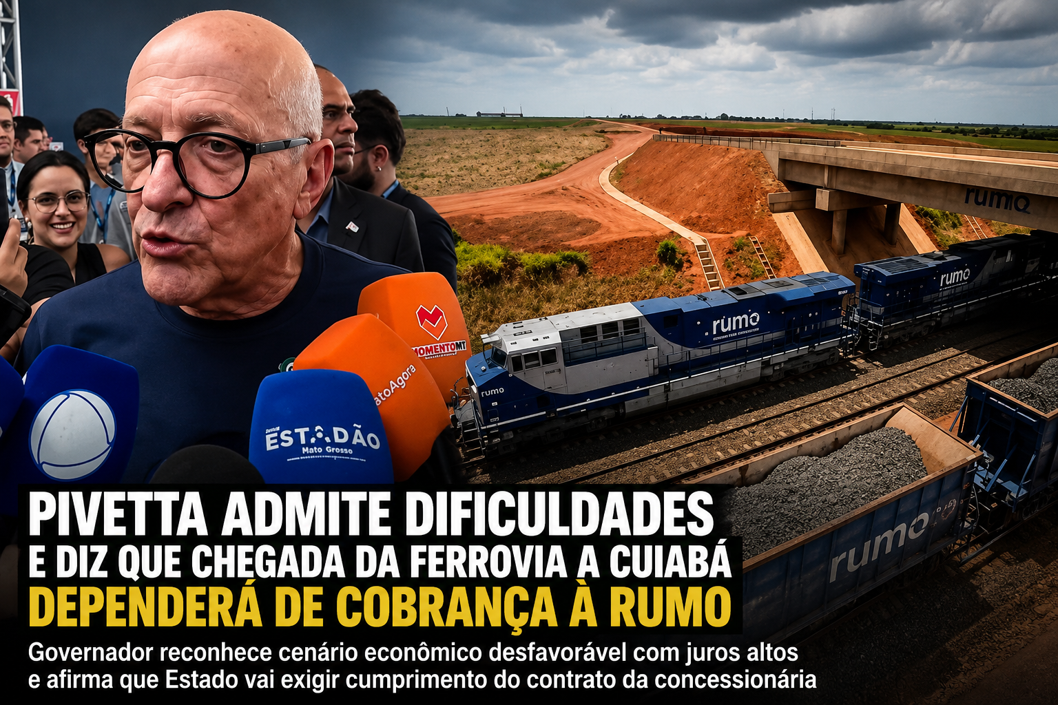 Governo terá de pressionar Rumo para garantir ferrovia até Cuiabá, diz Pivetta