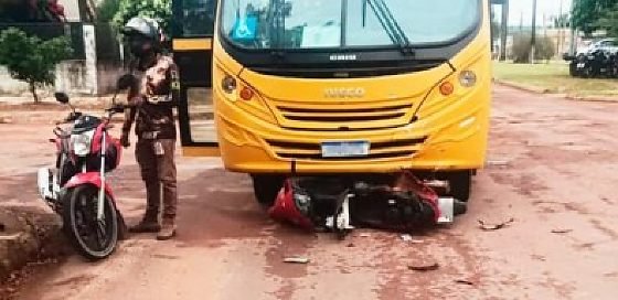 Mulher morre após colidir motocicleta com ônibus da Apae em Guarantã do Norte