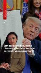 Sem base científica, Trump cita autismo e ‘risco de morte’ ao reduzir vacinação infantil Sem base científica, Trump cita autismo e ‘risco de morte’ ao reduzir vacinação infantil