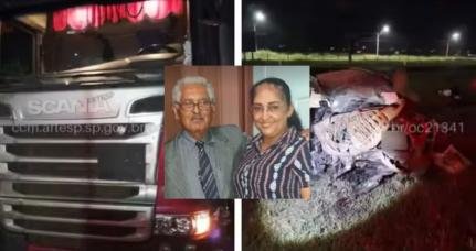 Pai e filha de Colniza morrem em colisão entre carro e carreta na Rodovia Washington Luís