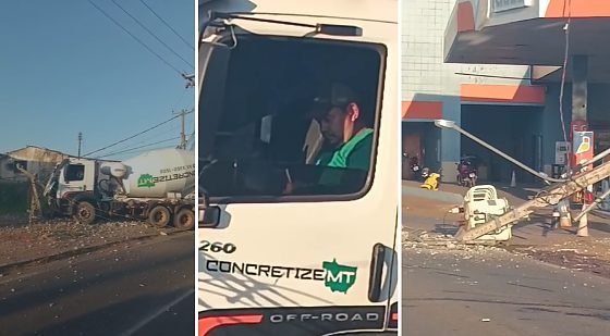 caminhão derruba poste