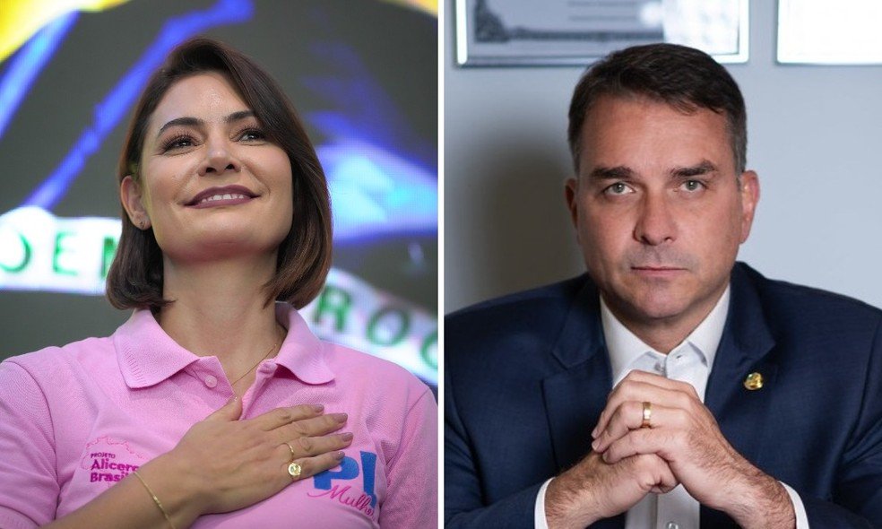 Michelle e Flávio Bolsonaro gravam primeiro material para campanha eleitoral nesta terça