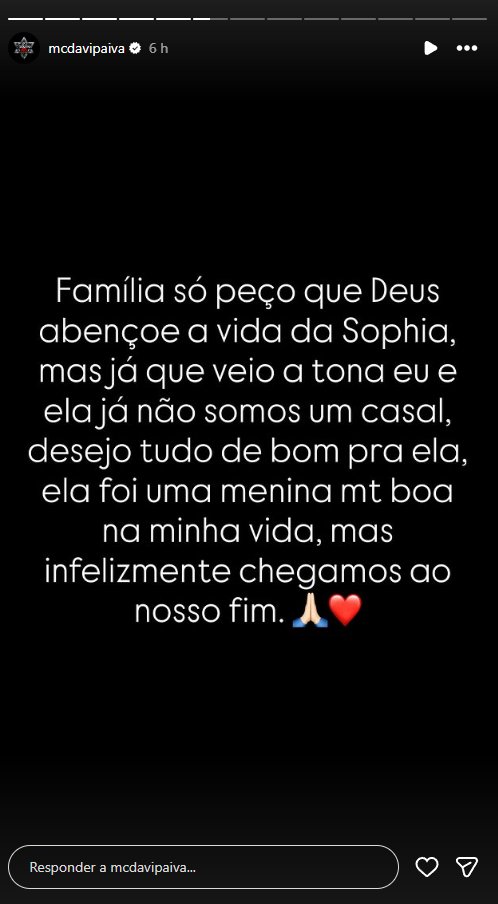 Reprodução: Instagram/@mcdavipaiva
