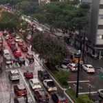 Chuvas em São Paulo causam mais de mil quilômetros de congestionamento Chuvas em São Paulo causam mais de mil quilômetros de congestionamento
