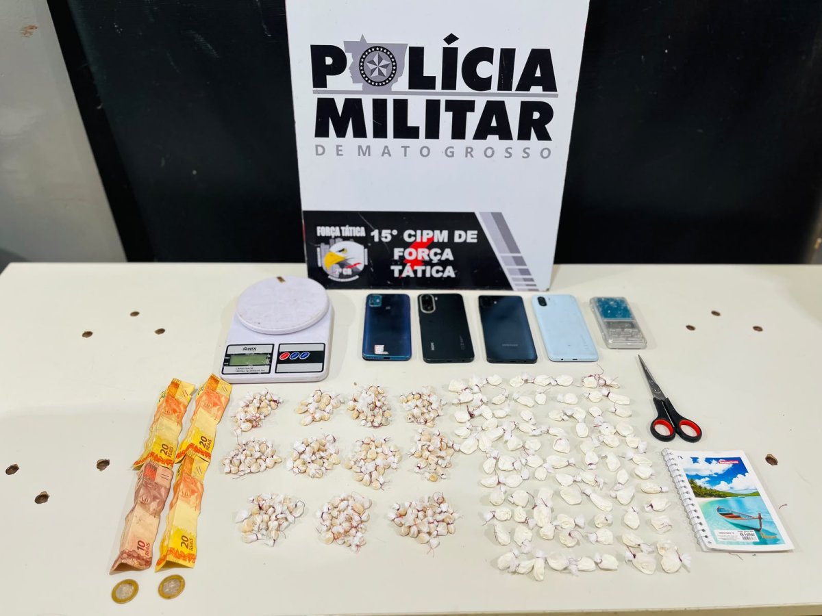 Força Tática prende dois traficantes com 298 porções de cocaína em Várzea Grande