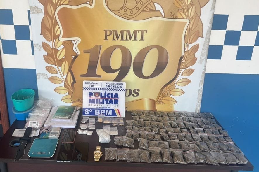 Polícia Militar prende dois adolescentes com 107 porções de drogas em Alta Floresta