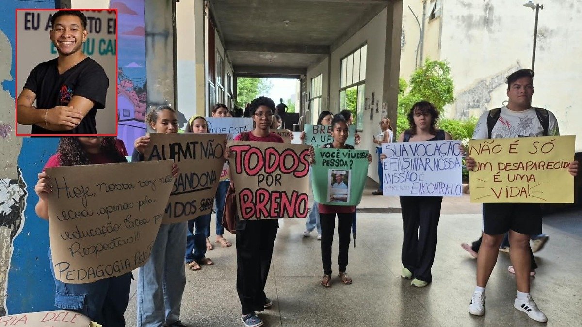 Manifestação na UFMT: Família e amigos buscam respostas sobre desaparecimento de professor