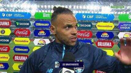 Braithwaite vibra com vitória que encerrou jejum do Grêmio: "Muito importante para nós"