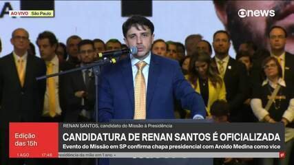 "Nós não somos nada de terceira via", diz Renan Santos, candidato do Missão à Presidência "Nós não somos nada de terceira via", diz Renan Santos, candidato do Missão à Presidência