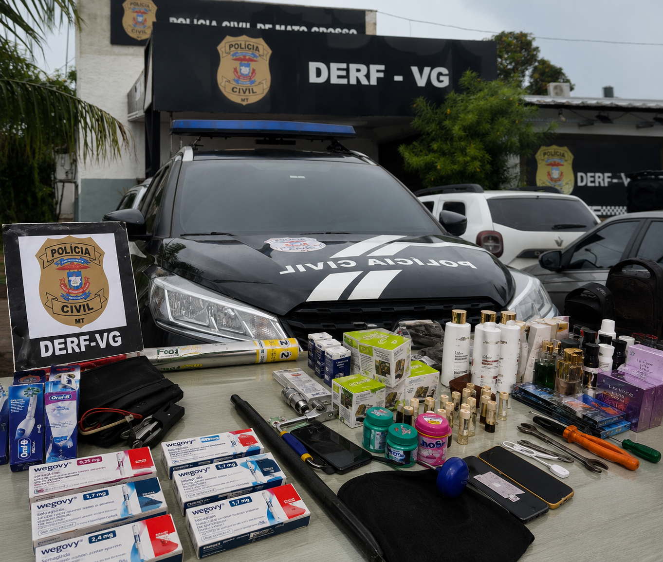 Polícia Civil prende dupla e recupera R$ 24 mil e canetas emagrecedoras furtadas de farmácia em VG