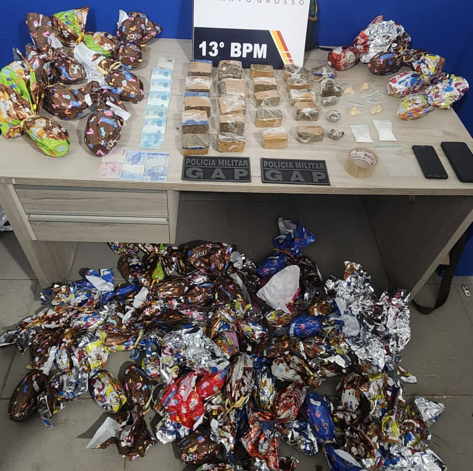 Polícia Militar prende membro de facção com porções de drogas e ovos de Páscoa