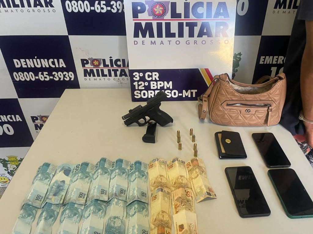 Polícia Militar prende três faccionados por sequestro, apreende pistola e R$1,4 mil
