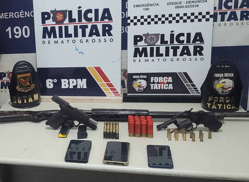 Polícia Militar prende três faccionados suspeitos de tentativa de homicídio em Cáceres