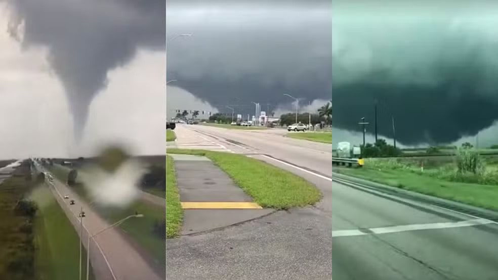 Tornados atingem o Estado da Flórida antes de chegada do furacão Milton