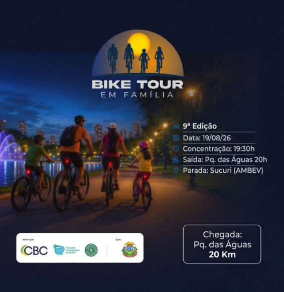 Trajeto do 9º 'Bike Tour' leva ciclistas do Parque das Águas até Sucuri